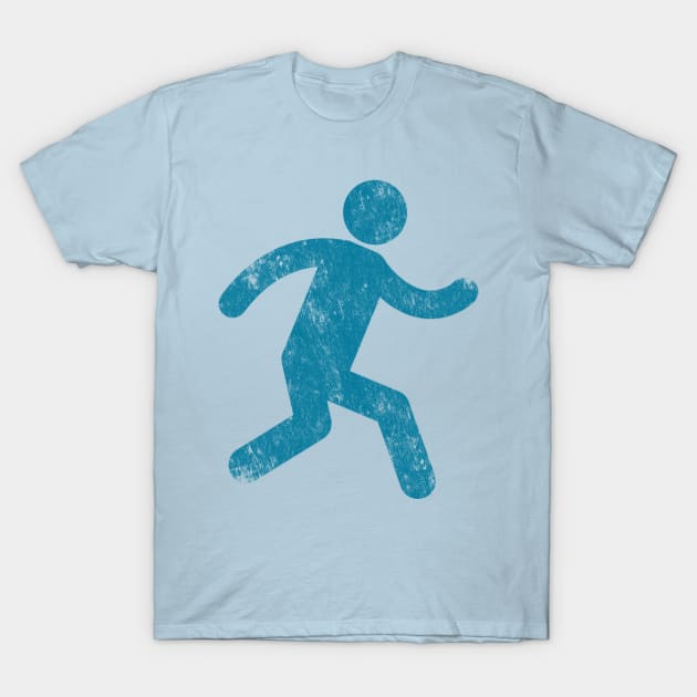 Distressed Running Stick Man T-Shirt by terrybain